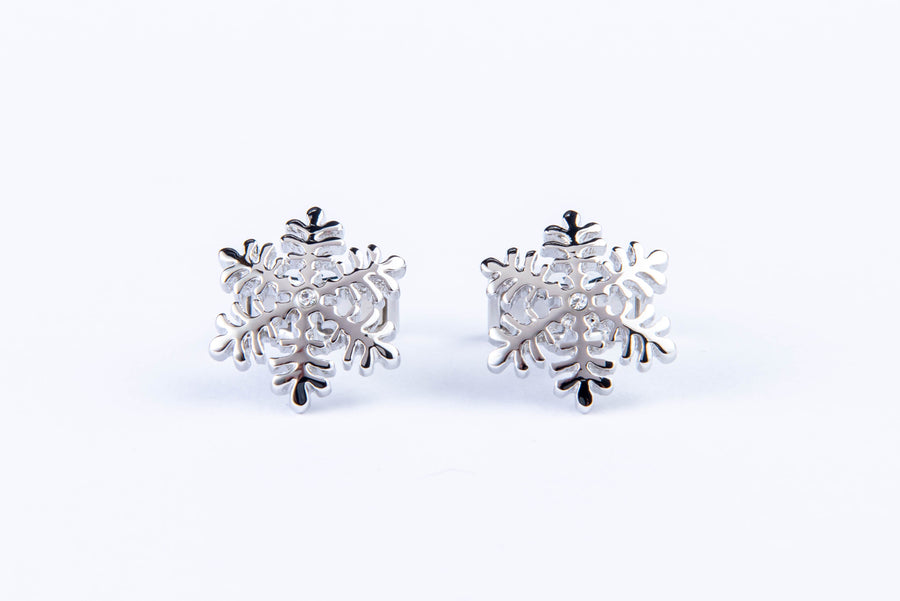 Chrome Snowflake Cufflink