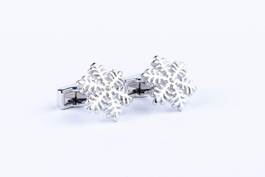 Chrome Snowflake Cufflink