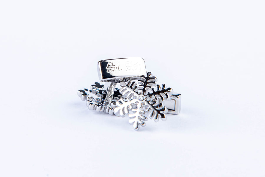 Chrome Snowflake Cufflink